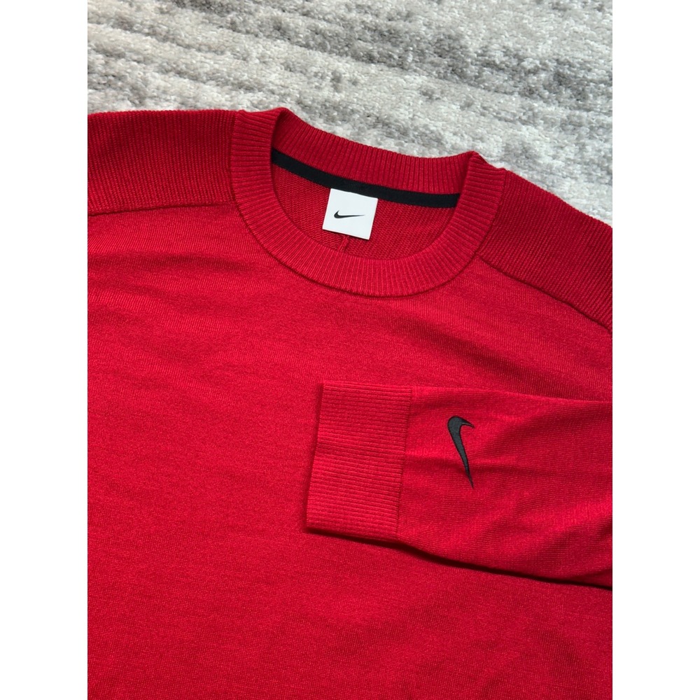 NWOT Nike Tiger Woods Sweater Mens XL Red Wool Blend Crewneck CU9782-687